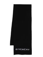 Givenchy écharpe en maille à logo brodé - Noir - thumbnail