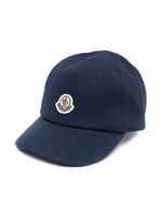 Moncler Enfant casquette en coton à patch logo - Bleu - thumbnail