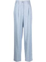 Genny pantalon ample à détail de plis - Bleu