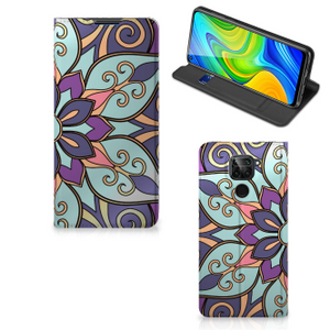 Xiaomi Redmi Note 9 Smart Cover Purple Flower