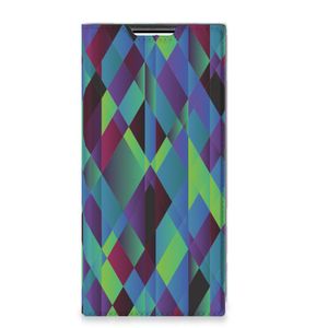 Samsung Galaxy S22 Ultra Stand Case Abstract Green Blue