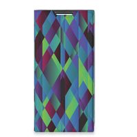 Samsung Galaxy S22 Ultra Stand Case Abstract Green Blue - thumbnail