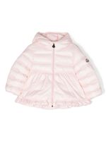 Moncler Enfant veste matelassée à patch logo - Rose