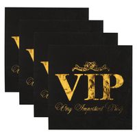 VIP thema feest servetten - 40x stuks - 33 x 33 cm - papier - goud/zwart themafeest - thumbnail