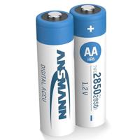 ANSMANN Accu AA type 2850mAh NiMH 1,2V - Mignon AA batterijen oplaadbaar, met hoge capaciteit ideaal voor hoge stroombehoeften zoals camera, fotoflits, zaklamp, controller (2 stuks)