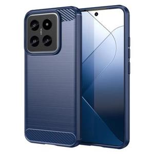 Xiaomi 14 Geborsteld TPU Hoesje - Koolstofvezel - Blauw