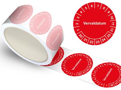 Keuringssticker met vervaldatum Ø 30 mm - 400 stuks (op rol)