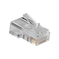 ACT TD108M RJ45 (8P/8C) Modulaire Connector | Ronde Kabel | Massieve Aders | 25 stuks - thumbnail