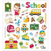 Creotime stickervel school 16,5 x 15 cm 32 stuks