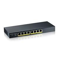 Zyxel 8-poorts Gigabit PoE Switch | Smart managed | Desktop/Rekmontage |Zonder ventilator | 8 PoE+-Ports met Budget von 70 W | VLAN, IGMP, QoS| Levenslange garantie [GS1900-8HP]