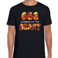 666 number of the beast halloween verkleed t-shirt zwart voor heren - thumbnail