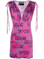 Versace Jeans Couture robe courte à logo imprimé - Rose