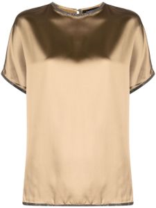 Fabiana Filippi t-shirt en satin à ornements - Tons neutres