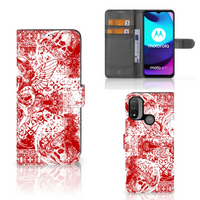 Telefoonhoesje met Naam Motorola Moto E20 | E30 | E40 Angel Skull Rood