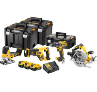 DeWalt DCK480P3T | Combiset | DCD791 + DCS335 + DCS570 + DCS367 | XR 18 Volt | 3 x 5,0 Ah Li-Ion | in TSTAK - DCK480P3T-QW