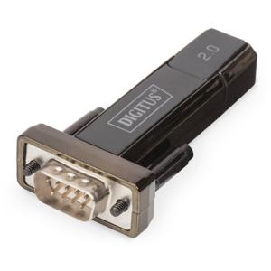 Digitus USB 2.0, Serieel Adapter [1x USB-A 2.0 stekker - 1x D-sub stekker 9-polig] DA-70167 0.80 m Vergulde steekcontacten, Met USB