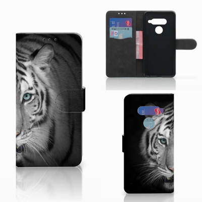 LG V40 Thinq Telefoonhoesje met Pasjes Tijger