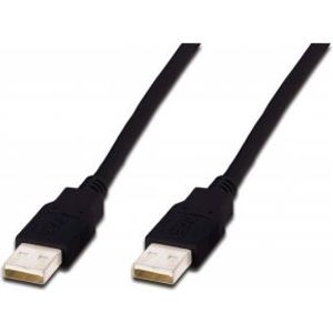 Digitus USB 2.0, USB A - USB A, 1 m USB-kabel Zwart