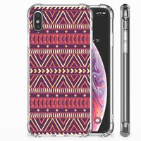 Apple iPhone Xs Max Doorzichtige Silicone Hoesje Aztec Paars