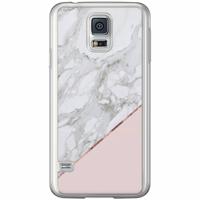 Samsung Galaxy S5 (Plus) / Neo siliconen hoesje - Marmer roze