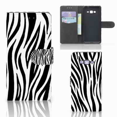 Samsung Galaxy Grand Prime | Grand Prime VE G531F Telefoonhoesje met Pasjes Zebra Samsung Galaxy Grand Prime | Grand Prime VE G531F Telefoonhoesje met Pasjes Zebra