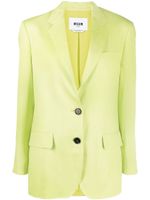 MSGM blazer à simple boutonnage - Vert