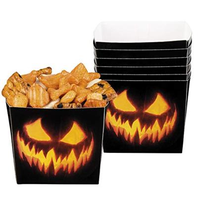 Boland 72313 - kartonnen kommen griezelige pompoenen, 6 stuks in set, afmeting ca. 7 x 7 cm, snackschaal, zoet of zuur, decoratie, Halloween, carnaval, themafeest