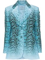 Ermanno Scervino blazer à imprimé peau de serpent - Bleu