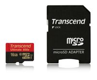 Transcend Ultimate (600x) microSDHC-kaart Industrial 16 GB Class 10, UHS-I Incl. SD-adapter - thumbnail