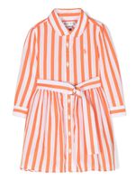 Ralph Lauren Kids robe-chemise ceinturée à rayures - Orange - thumbnail