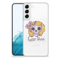 Silicone Back Case Samsung Galaxy S22 Plus Boho Skull - thumbnail