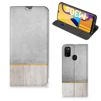 Samsung Galaxy M30s | M21 Book Wallet Case Wood Concrete - thumbnail