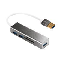 LogiLink UA0306 interface hub USB 3.2 Gen 1 (3.1 Gen 1) Type-A 5000 Mbit/s Zilver, Wit - thumbnail