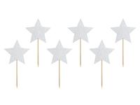 Glitter Stars Cupcake Toppers Pack van 6 Eenhoorn Kerstfeest