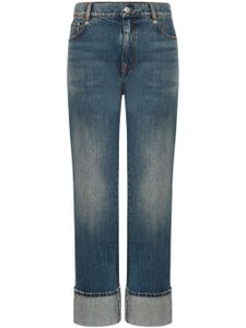 Alexander McQueen jean droit à ourlet retroussé - Bleu