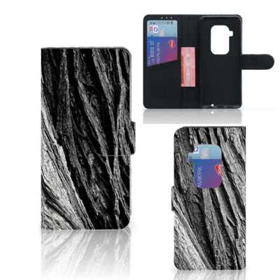 Book Style Case Motorola One Zoom Boomschors Grijs