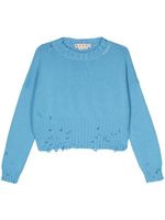 Marni pull en coton à effet usé - Bleu