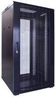 22U serverkast met geperforeerde deur 600x600x1200mm (BxDxH) - Zwart - Maximale belasting 800 kg - Afsluitbaar met sleutel