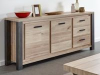 Dressoir TRAMO 2 deuren 3 lades 184 cm oude eik