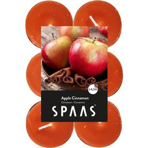 60x Geurtheelichtjes Apple Cinnamon/oranje 4,5 branduren