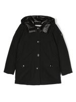 Woolrich Kids manteau boutonné à patch logo - Noir