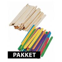 Houten knutsel ijsstokjes set   -