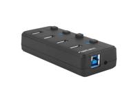 HUB NATEC Mantis 2 USB 3.0 4 poorten ON off met voeding