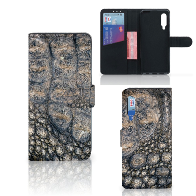 Xiaomi Mi 9 Telefoonhoesje met Pasjes Krokodillenprint Xiaomi Mi 9 Telefoonhoesje met Pasjes Krokodillenprint