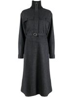 Jil Sander robe-chemise ceinturée à manches longues - Gris