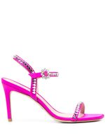 Stuart Weitzman sandales en cuir à ornements en cristal - Rose - thumbnail