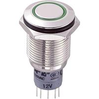 TRU Components 701792 LAS2GQF-22E/G/12V/N/P Vandalismusgeschützter Drucktaster 250 V/AC 3A 2 x Ein/