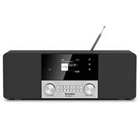 TechniSat DigitRadio 4 C - Stereo digitale radio (DAB+, FM, kleurendisplay, Bluetooth, hoofdtelefoonaansluiting, AUX-ingang, wekker, OLED-display, 20 Watt RMS, Elac luidspreker) Kleurendisplay. zwart