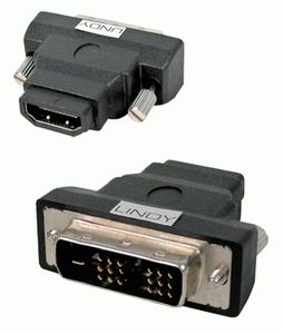 Lindy HDMI FM/ DVI-D M Adapter HDMI-A FM Zwart