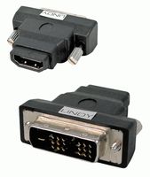 Lindy HDMI FM/ DVI-D M Adapter HDMI-A FM Zwart - thumbnail